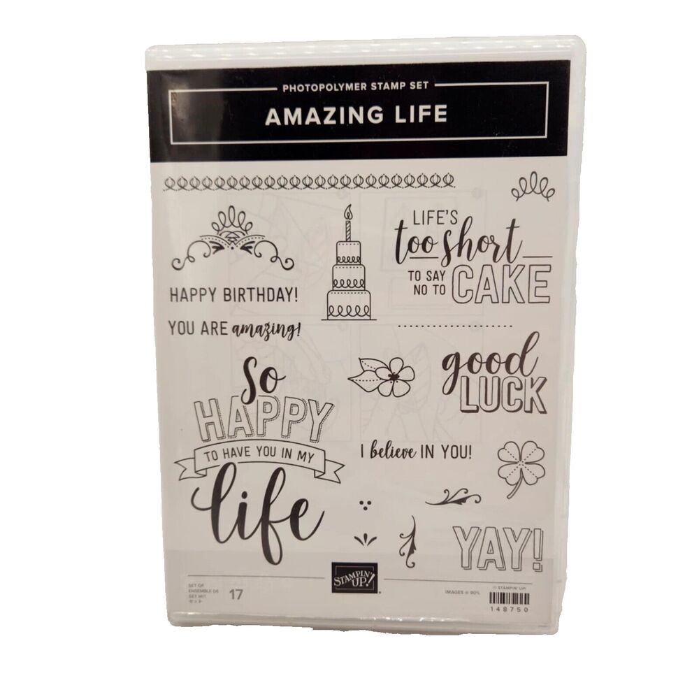 Stampin Up Amazing Life Cling Stamp Set Unmounted All Occasion Greetings Cake